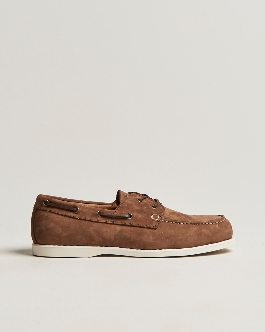 Herren | Canali Boat Shoes Dark Brown Nubuck | Canali | Boat Shoes Dark Brown Nubuck