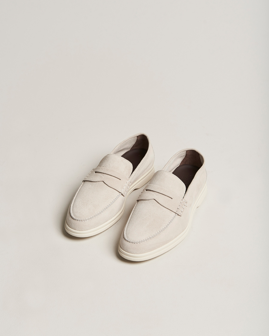 Herren | Canali Summer Loafers Light Beige Suede | Canali | Summer Loafers Light Beige Suede