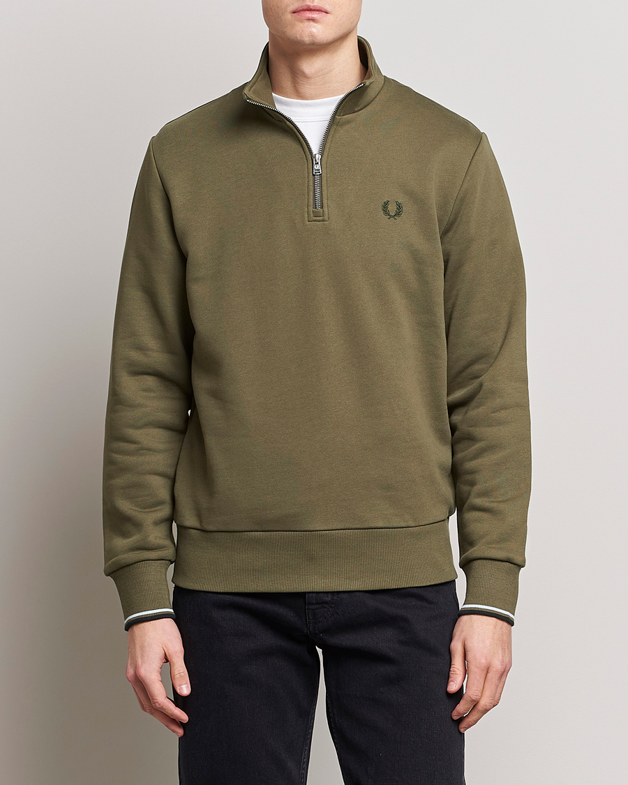 Herren | Fred Perry | Fred Perry | Half Zip Sweatshirt Uniform Green