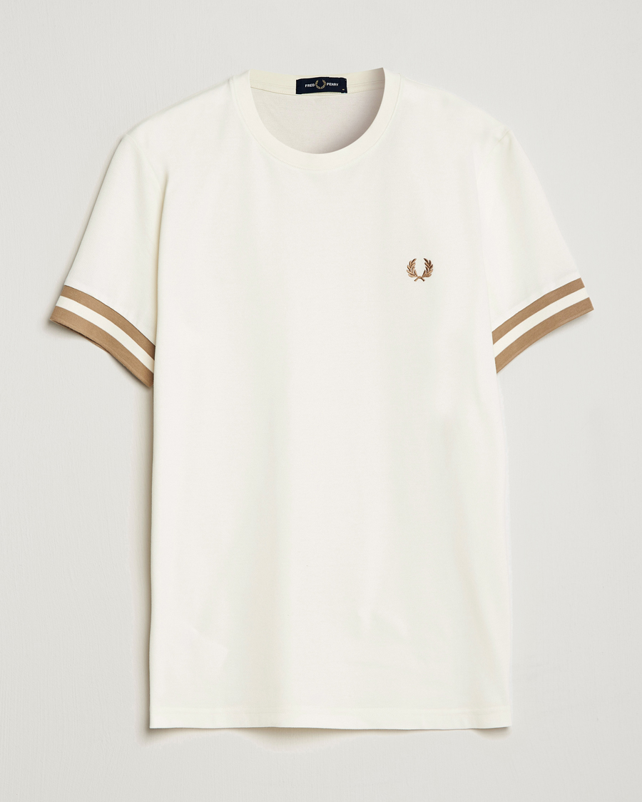 Herren | T-Shirts | Fred Perry | Boled Tipped Pique T-Shirt Ecru