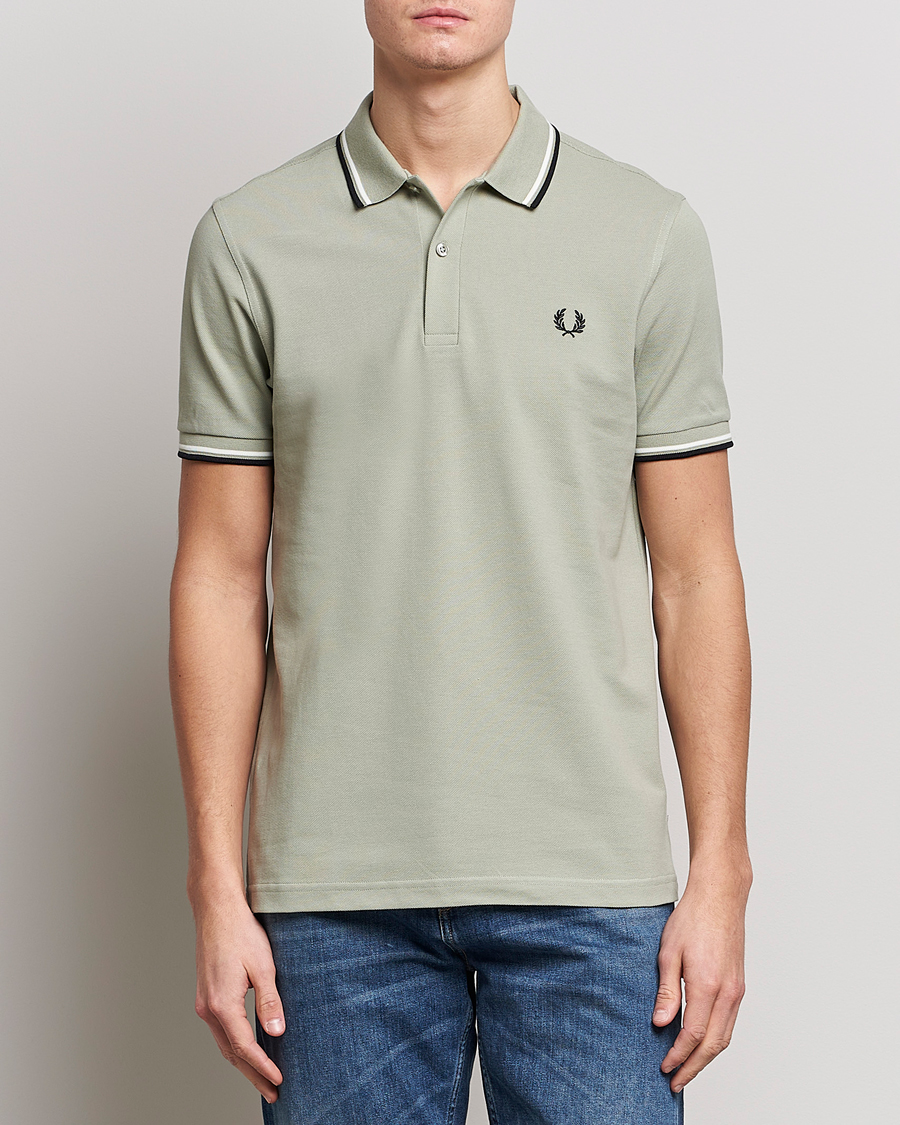 Herren |  | Fred Perry | Twin Tipped Polo Shirt Sea Gras