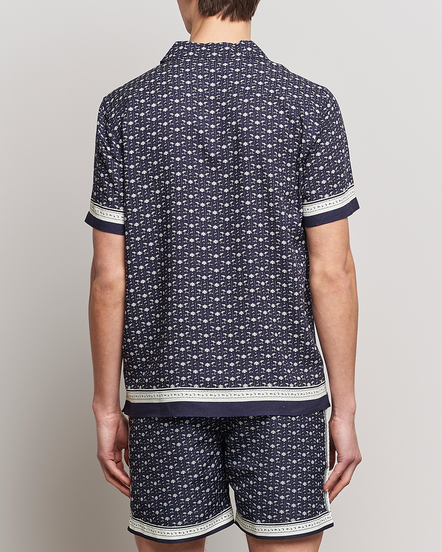 Herren | Hemden | Orlebar Brown | Hibbert Bandana Viscose/Linen Shirt Dark Sapphire