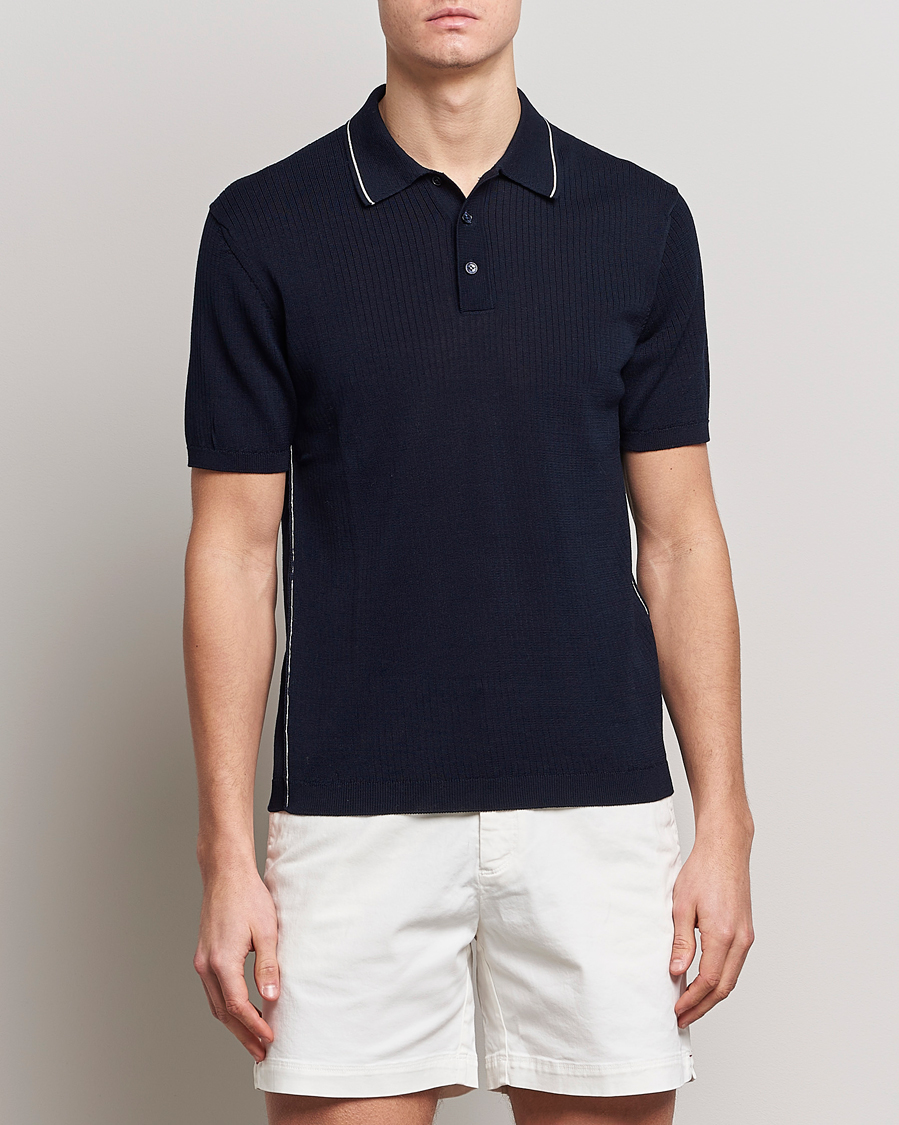 Herren |  | Orlebar Brown | Maranon Organic Cotton Rib Tipping Polo Night Iris