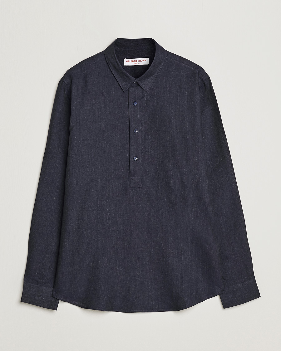 Herren | Hemden | Orlebar Brown | Percy Smart Linen Shirt Dark Navy