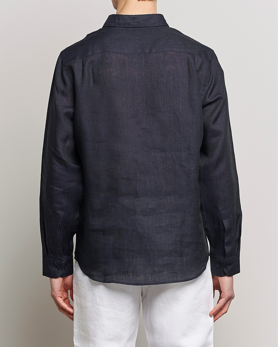 Herren | Hemden | Orlebar Brown | Percy Smart Linen Shirt Dark Navy