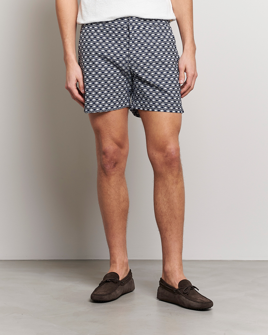 Herren | Badehosen | Orlebar Brown | Bulldog Tela Jacquard Swimshorts Night Iris