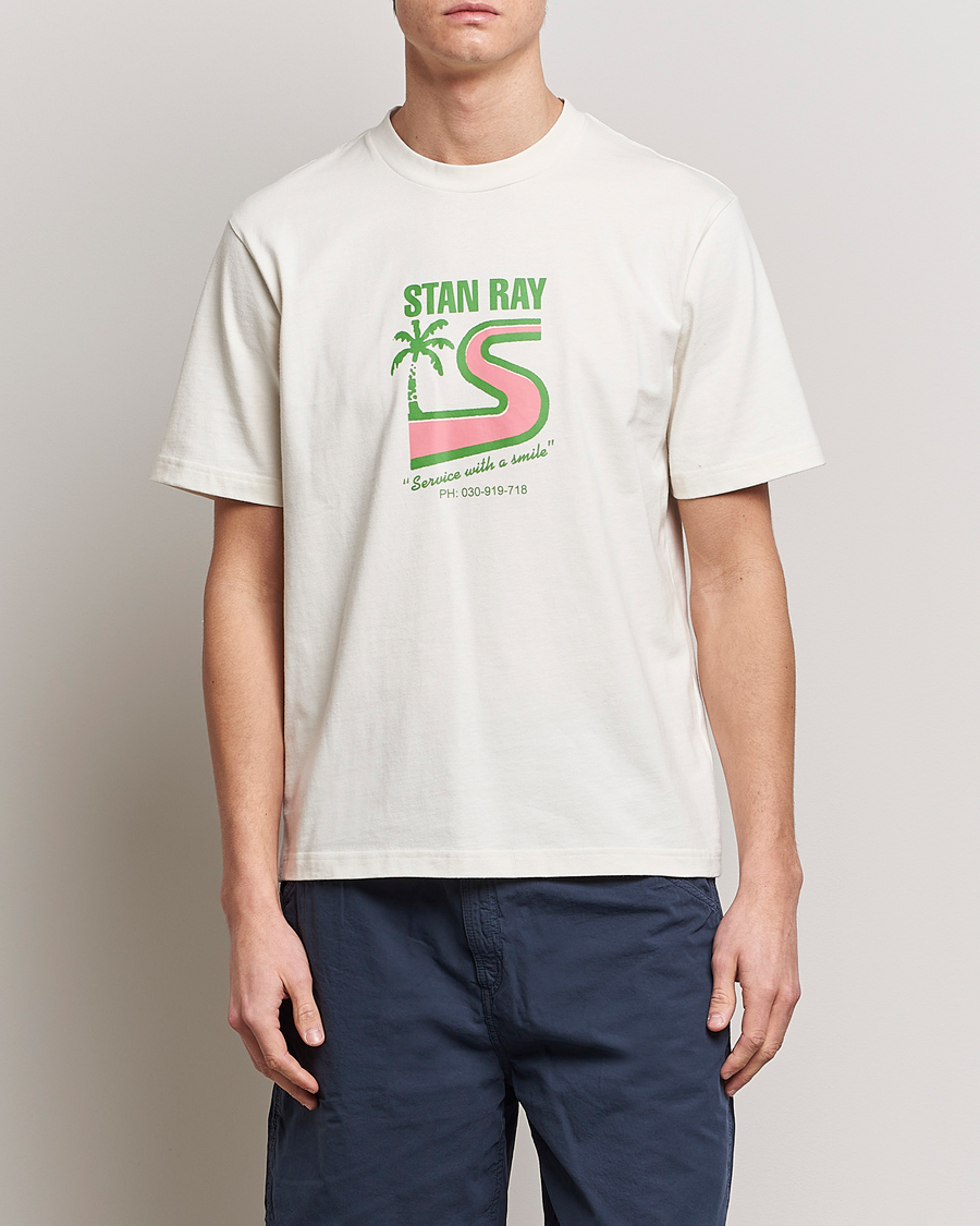 Herren | T-Shirts | Stan Ray | Printed Crew Neck T-Shirt Natural