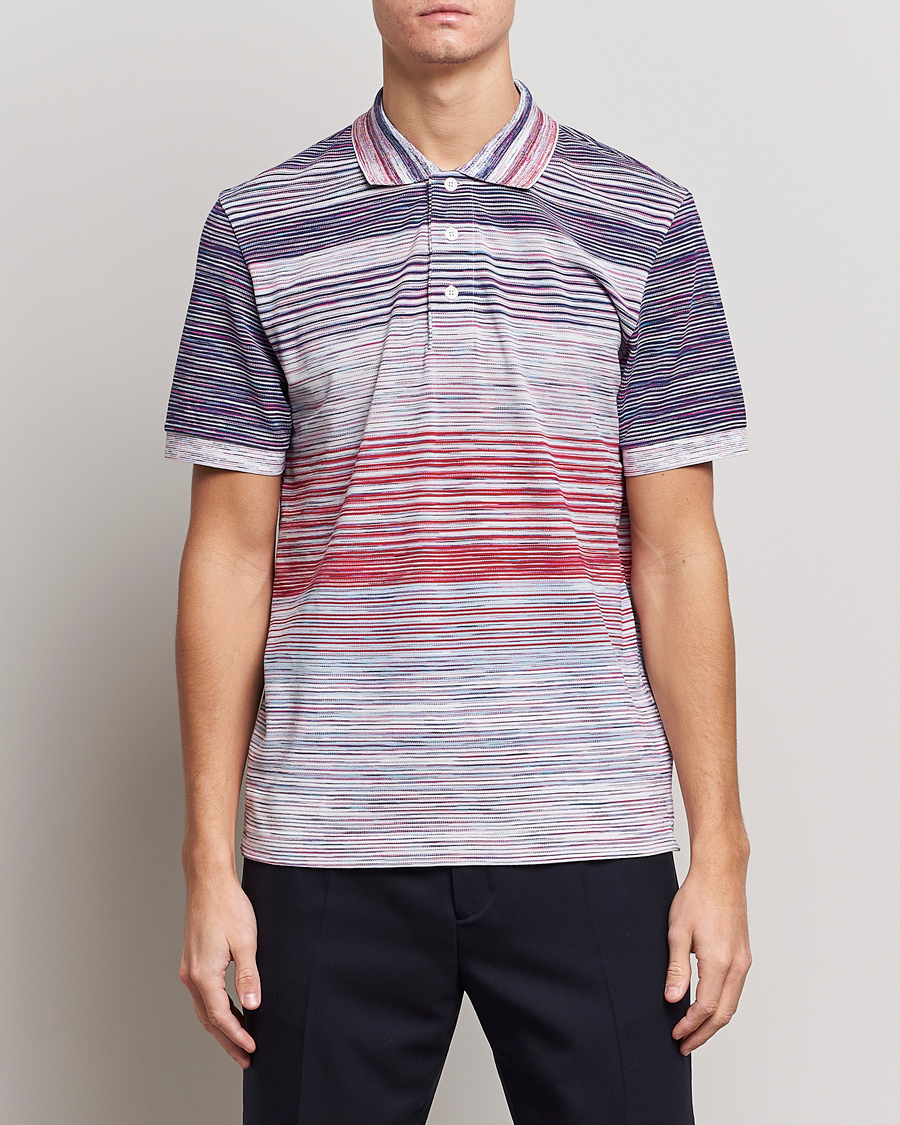 Herren | Missoni | Missoni | Short Sleeve Space Dye Polo Navy/Light Blue