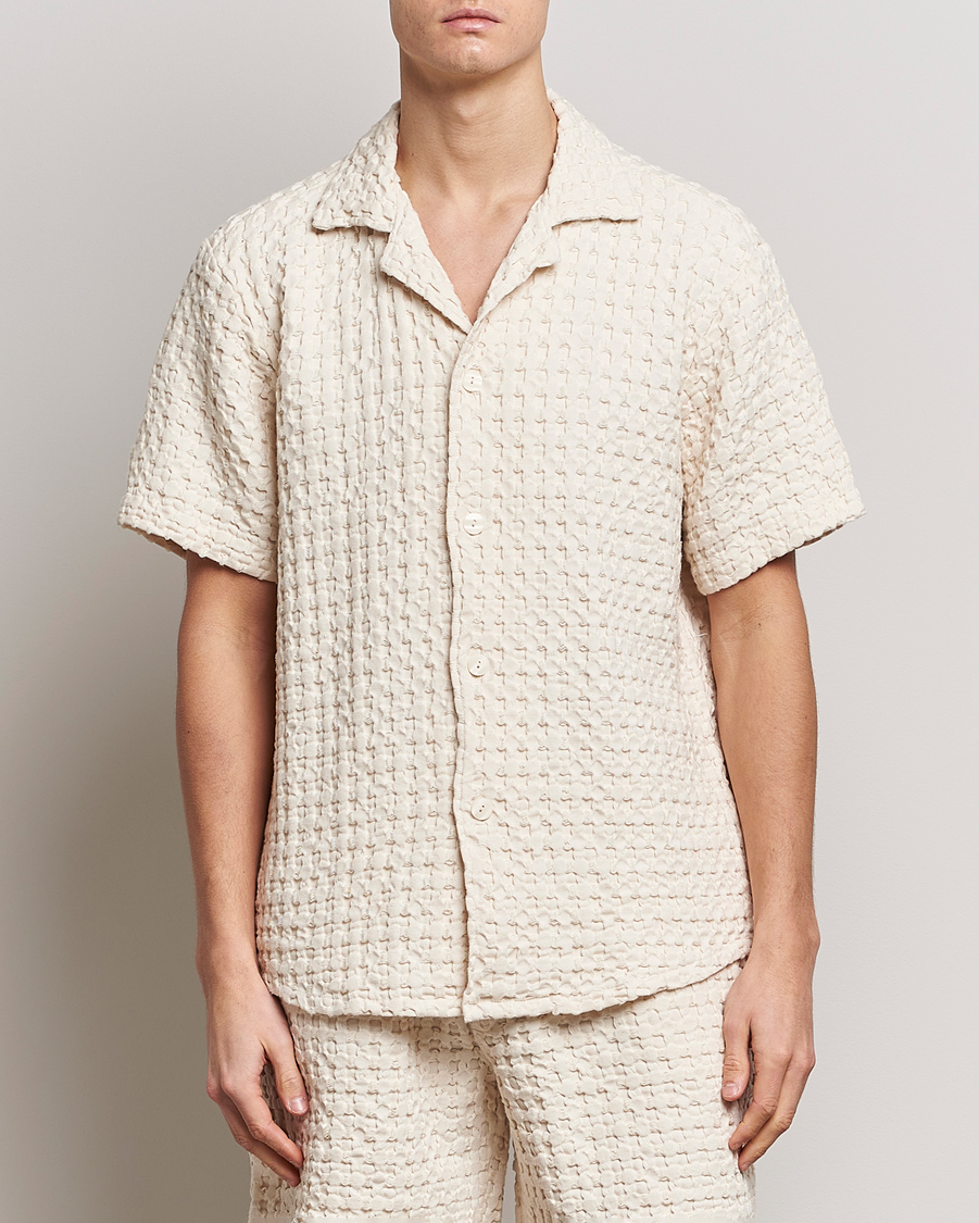 Herren | Freizeithemden | OAS | Cuba Waffle Shirt Ecru