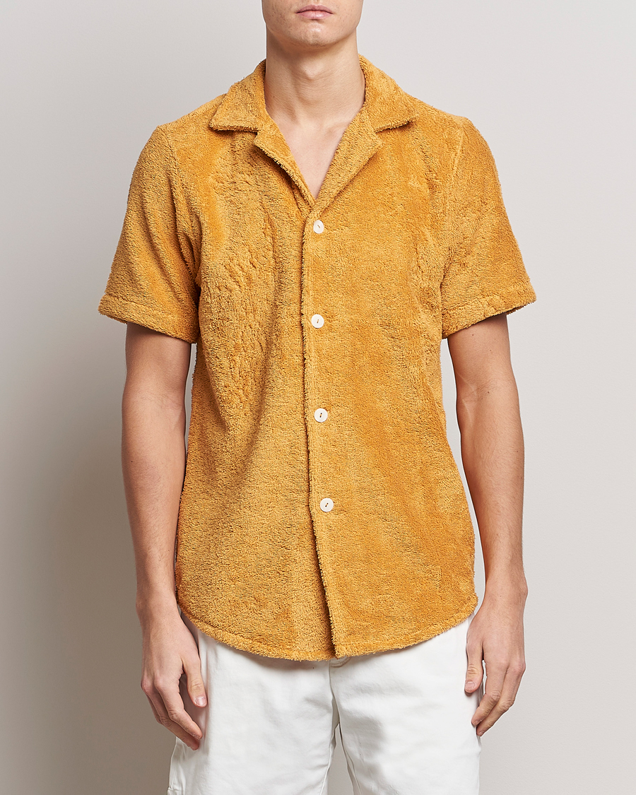 Herren | Kurzarmhemden | OAS | Cuba Ruggy Shirt Mustard