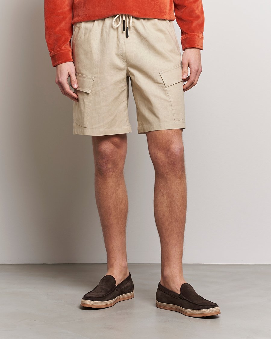 Herren | OAS | OAS | Cargo Linen Shorts Beige