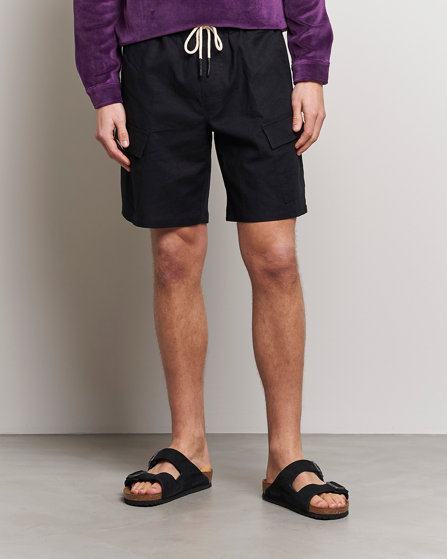 Herren | Shorts | OAS | Cargo Linen Shorts Black