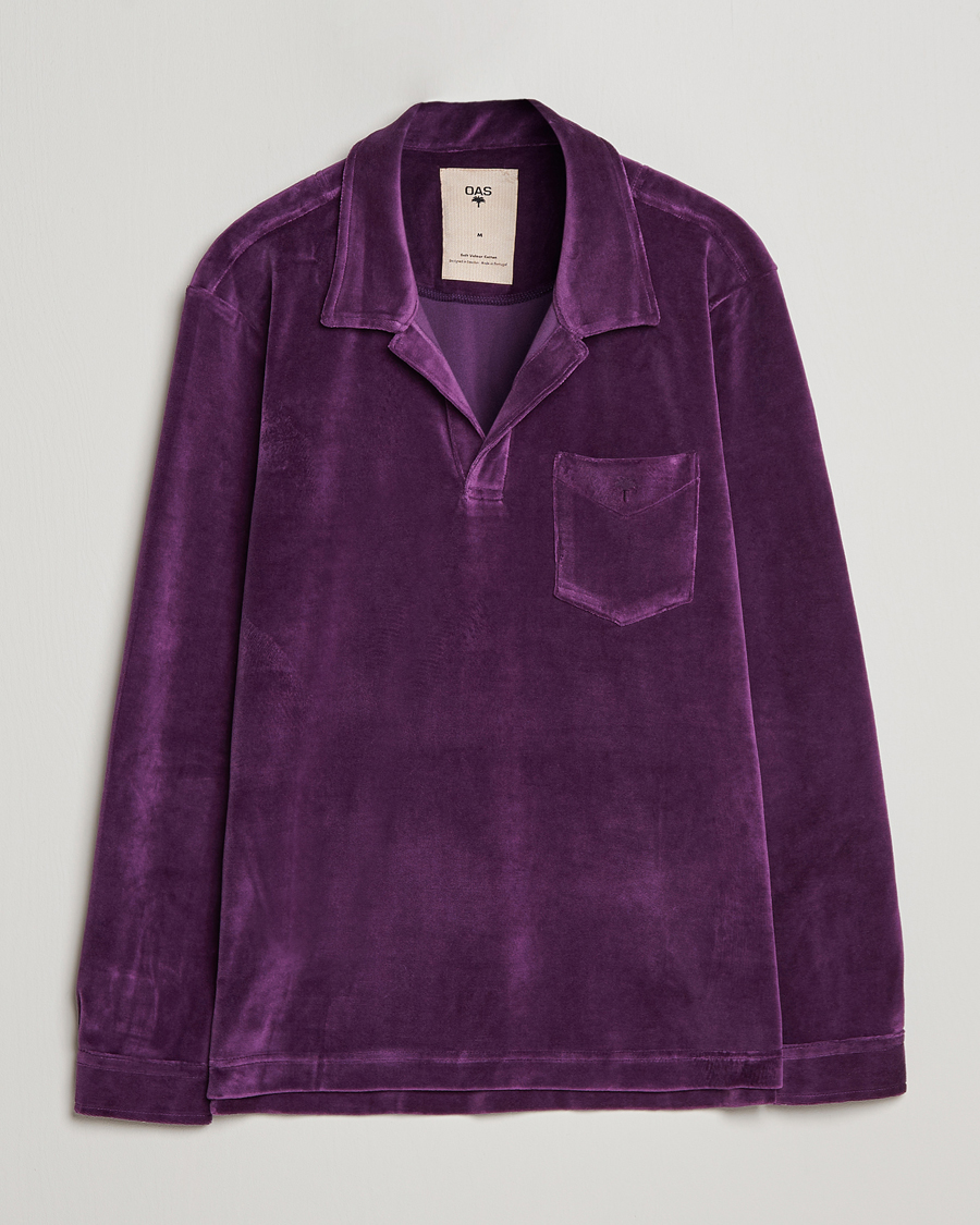 Herren | Hemden | OAS | Long Sleeve Velour Shirt Purple