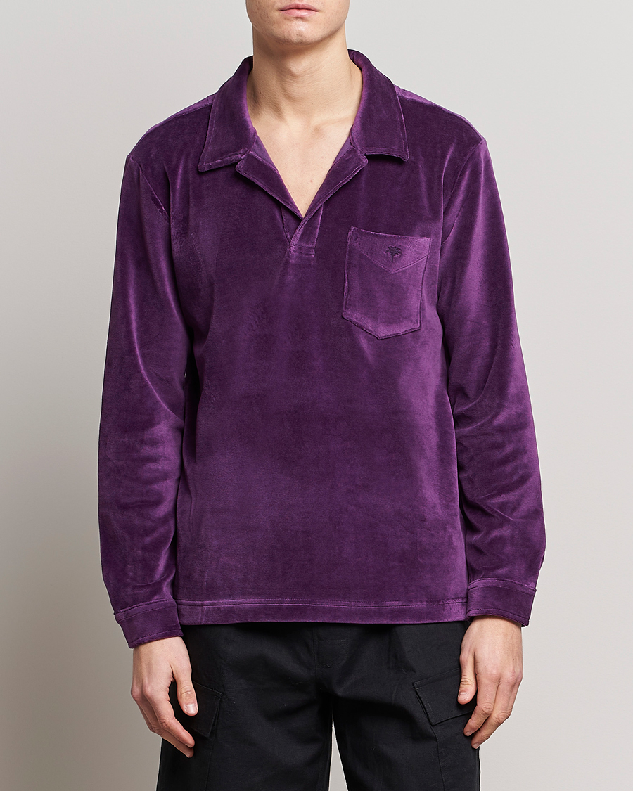 Herren | OAS | OAS | Long Sleeve Velour Shirt Purple