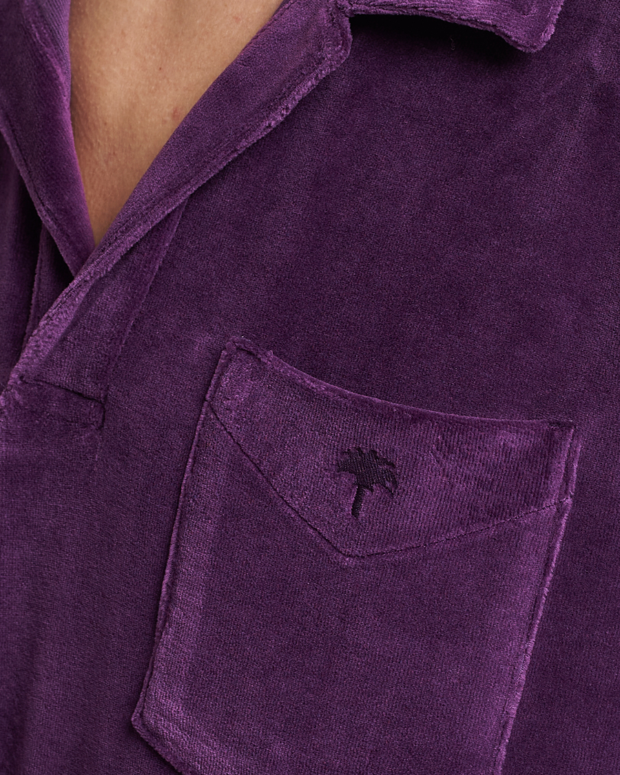 Herren | Hemden | OAS | Long Sleeve Velour Shirt Purple