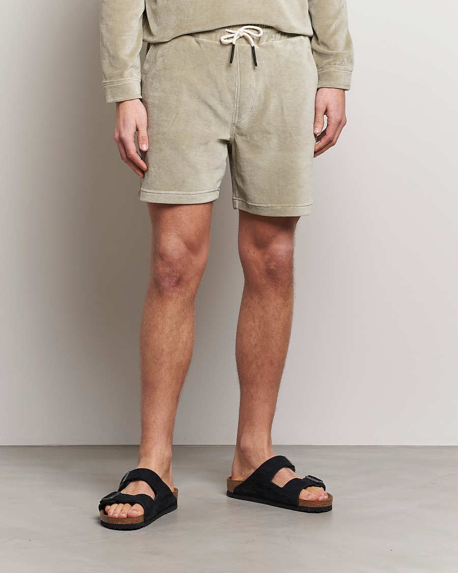 Herren |  | OAS | Drawstring Velour Shorts Washed Grey