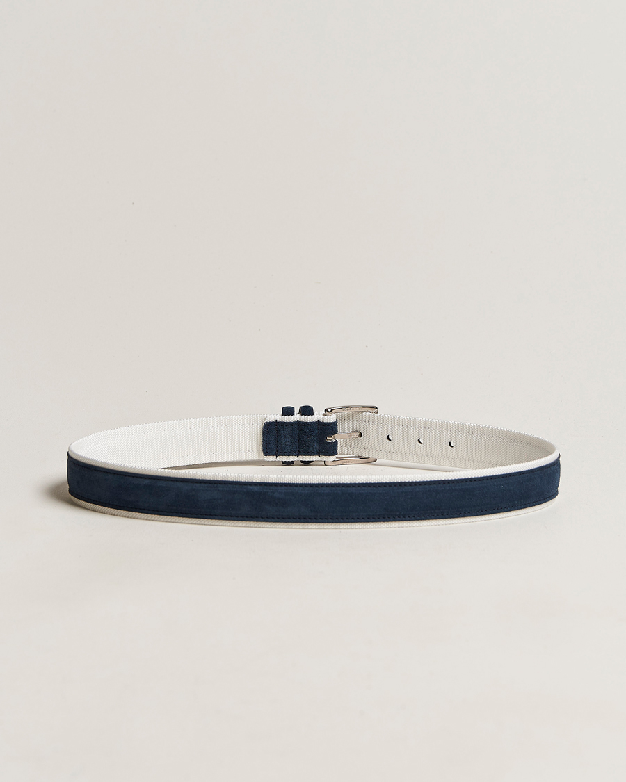 Herren | Orciani Amalfi Suede/Canvas Belt Navy | Orciani | Amalfi Suede/Canvas Belt Navy