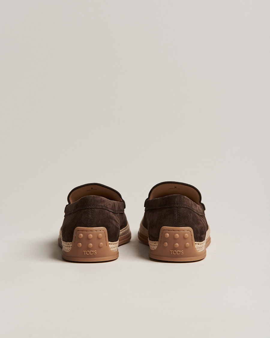 Herren | Tod's Raffia Loafers Dark Brown Suede | Tod's | Raffia Loafers Dark Brown Suede