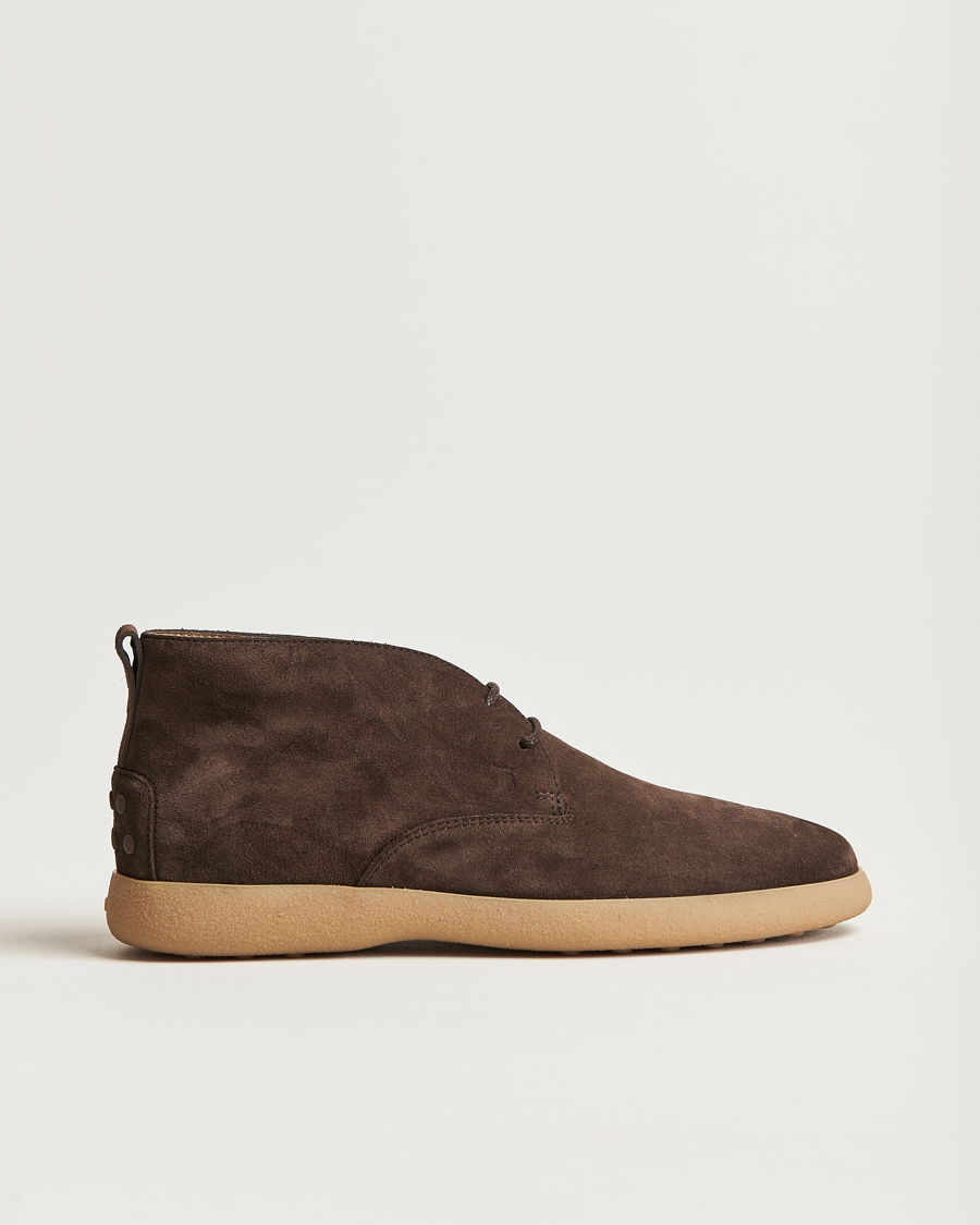 Herren | Tod's Gommino Chukka Boots Dark Brown Suede | Tod's | Gommino Chukka Boots Dark Brown Suede