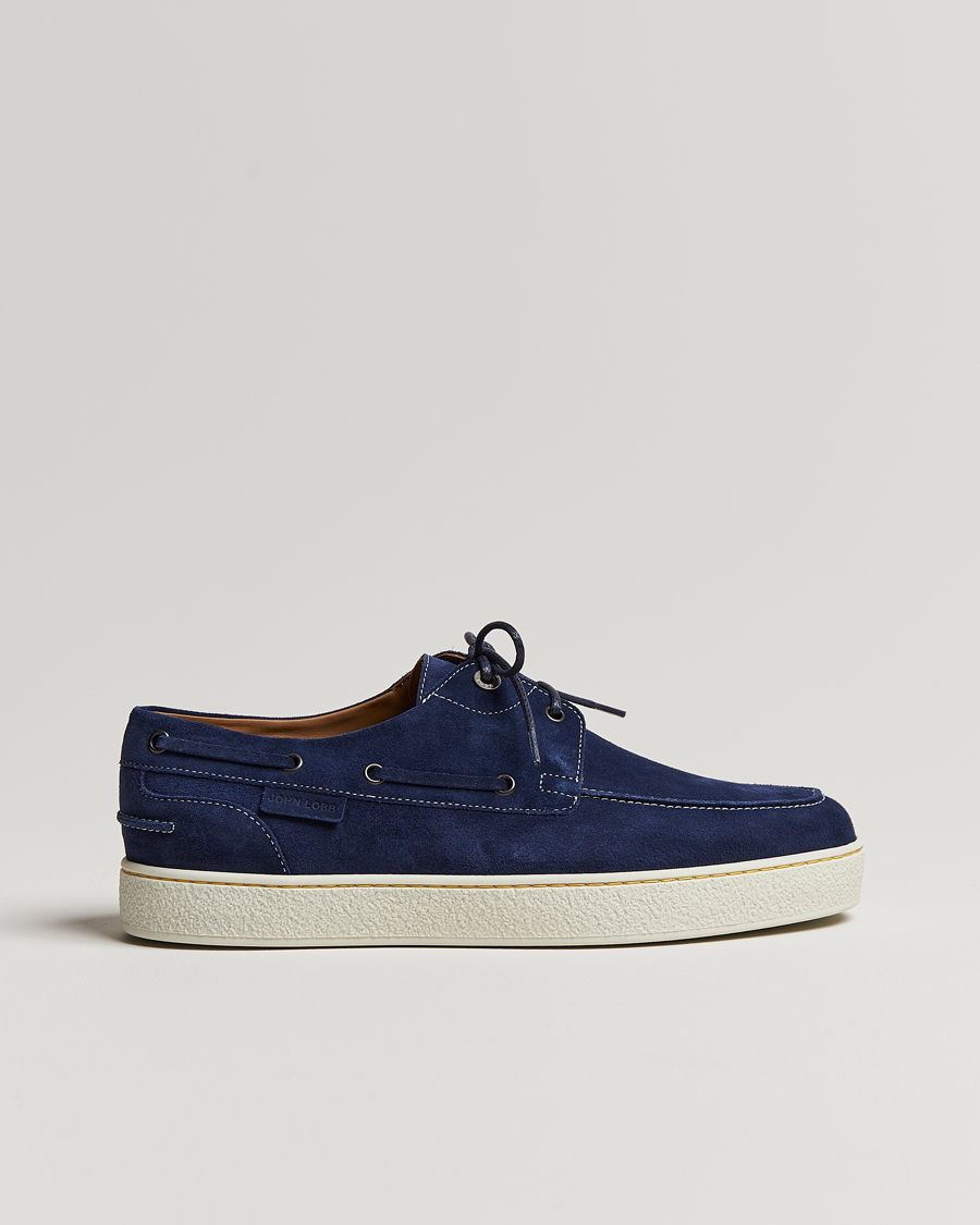 Herren | John Lobb Pier Boatshoe Sneakers Navy Suede | John Lobb | Pier Boatshoe Sneakers Navy Suede