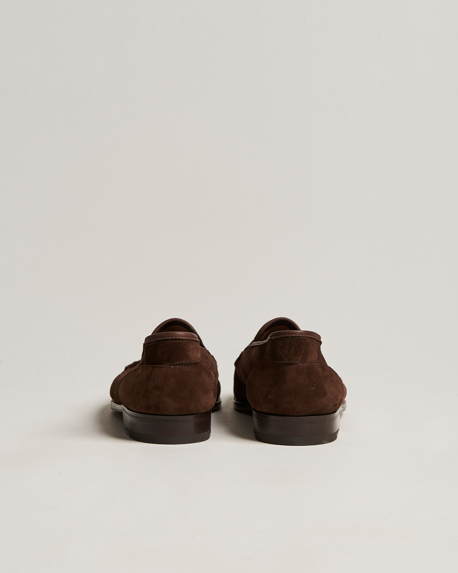 Herren | John Lobb Bath Glove Suede Loafers Dark Brown | John Lobb | Bath Glove Suede Loafers Dark Brown