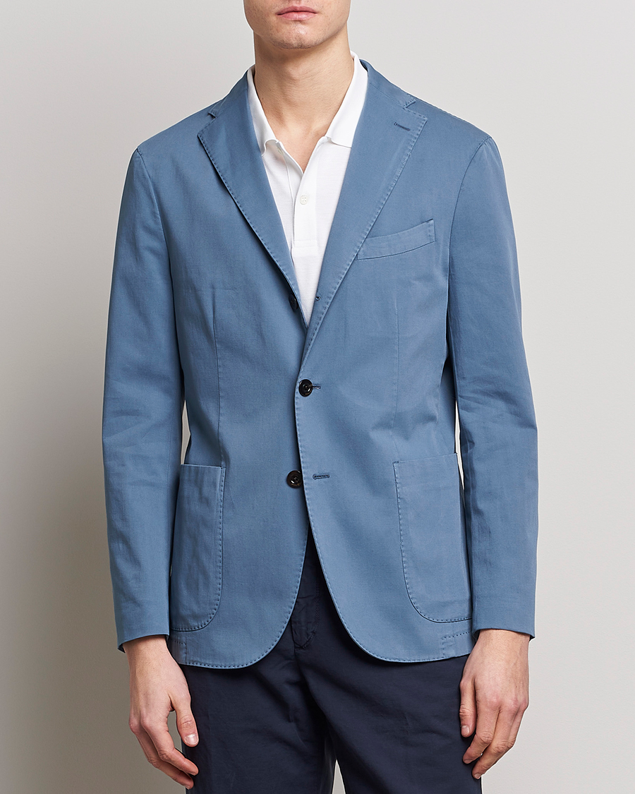 Herren | Baumwollsakko | Boglioli | K Jacket Cotton Stretch Blazer Dusty Blue