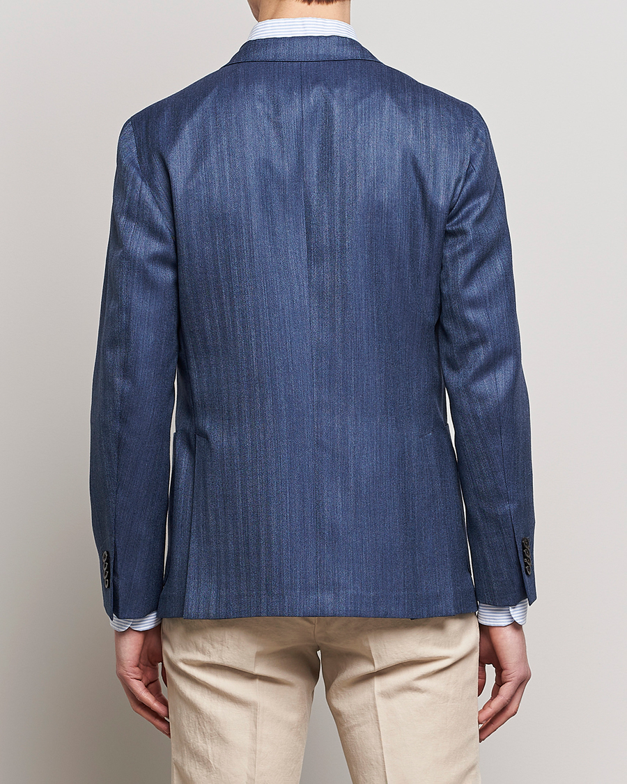 Herren | Sakkos | Boglioli | Wool/Silk Herringbone Blazer Dark Blue