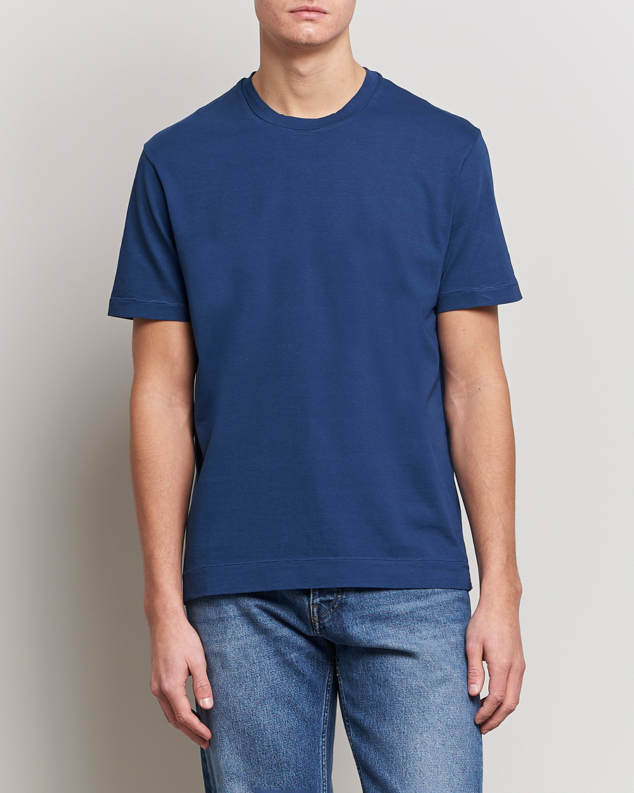 Herren |  | Boglioli | Short Sleeve T-Shirt Washed Navy