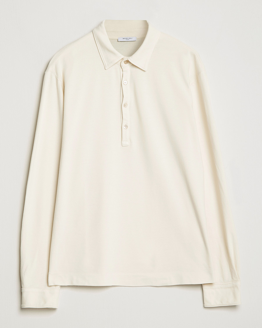 Herren | Pullover | Boglioli | Long Sleeve Polo Beige
