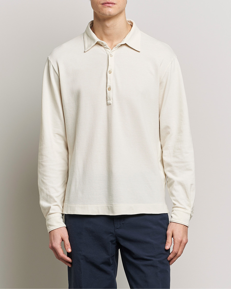 Herren | | Boglioli | Long Sleeve Polo Beige