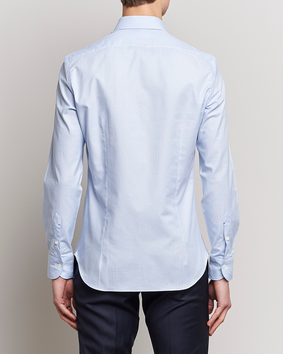 Herren | Hemden | Mazzarelli | Soft Cotton Microweave Shirt Light Blue