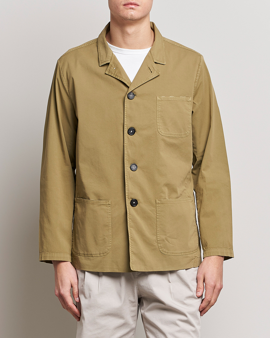 Herren |  | Massimo Alba | Florida Stone Washed Shirt Jacket Green Desert