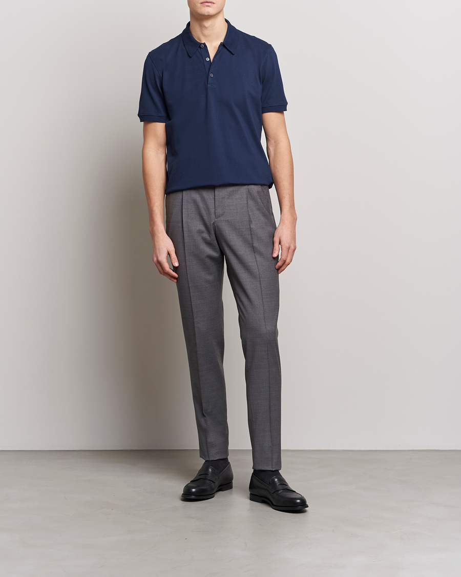 Herren | Poloshirts | Piacenza Cashmere | Portofino Short Sleeve Polo Navy