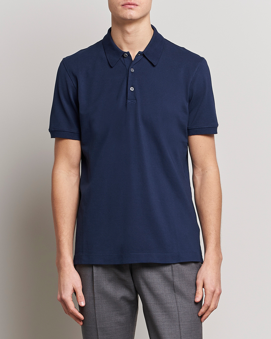 Herren |  | Piacenza Cashmere | Portofino Short Sleeve Polo Navy