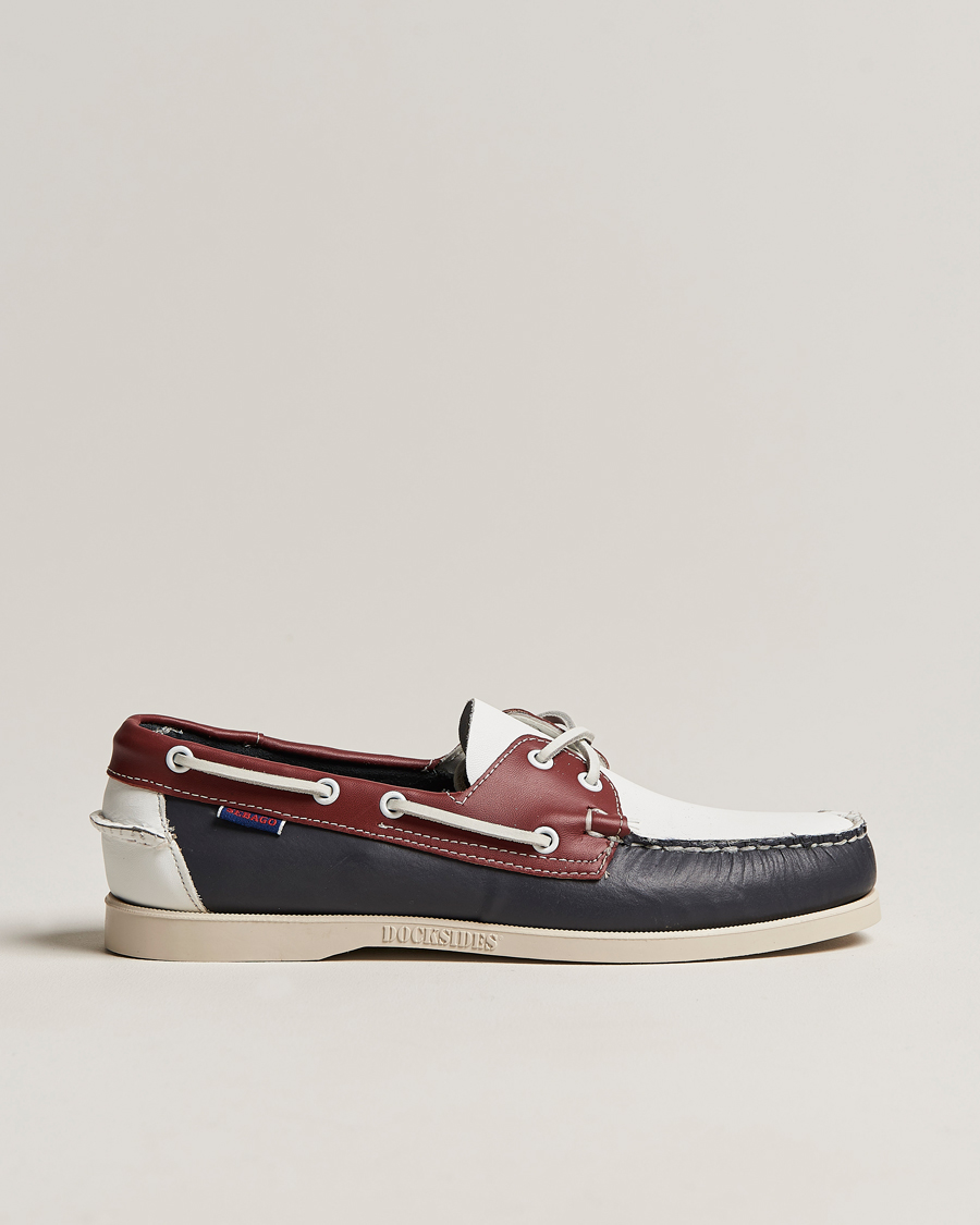 Herren | Sebago Portland Spinnaker Shoe Blue/Red/White | Sebago | Portland Spinnaker Shoe Blue/Red/White
