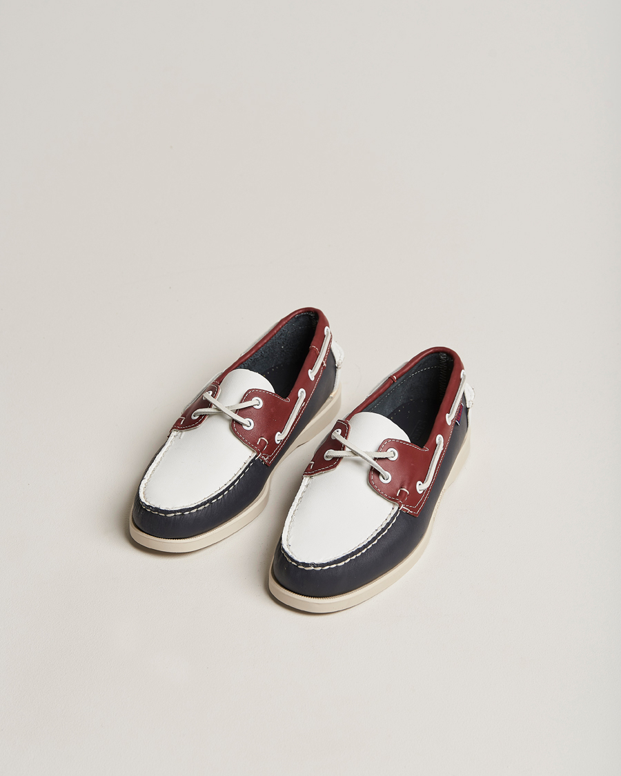 Herren | Sebago Portland Spinnaker Shoe Blue/Red/White | Sebago | Portland Spinnaker Shoe Blue/Red/White