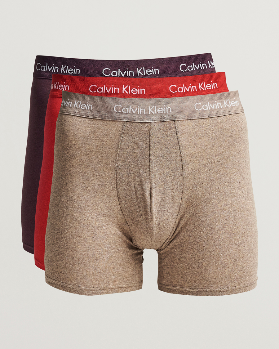 Herren | Unterwäsche | Calvin Klein | Cotton Stretch 3-Pack Boxer Breif Plum/Red/Beige