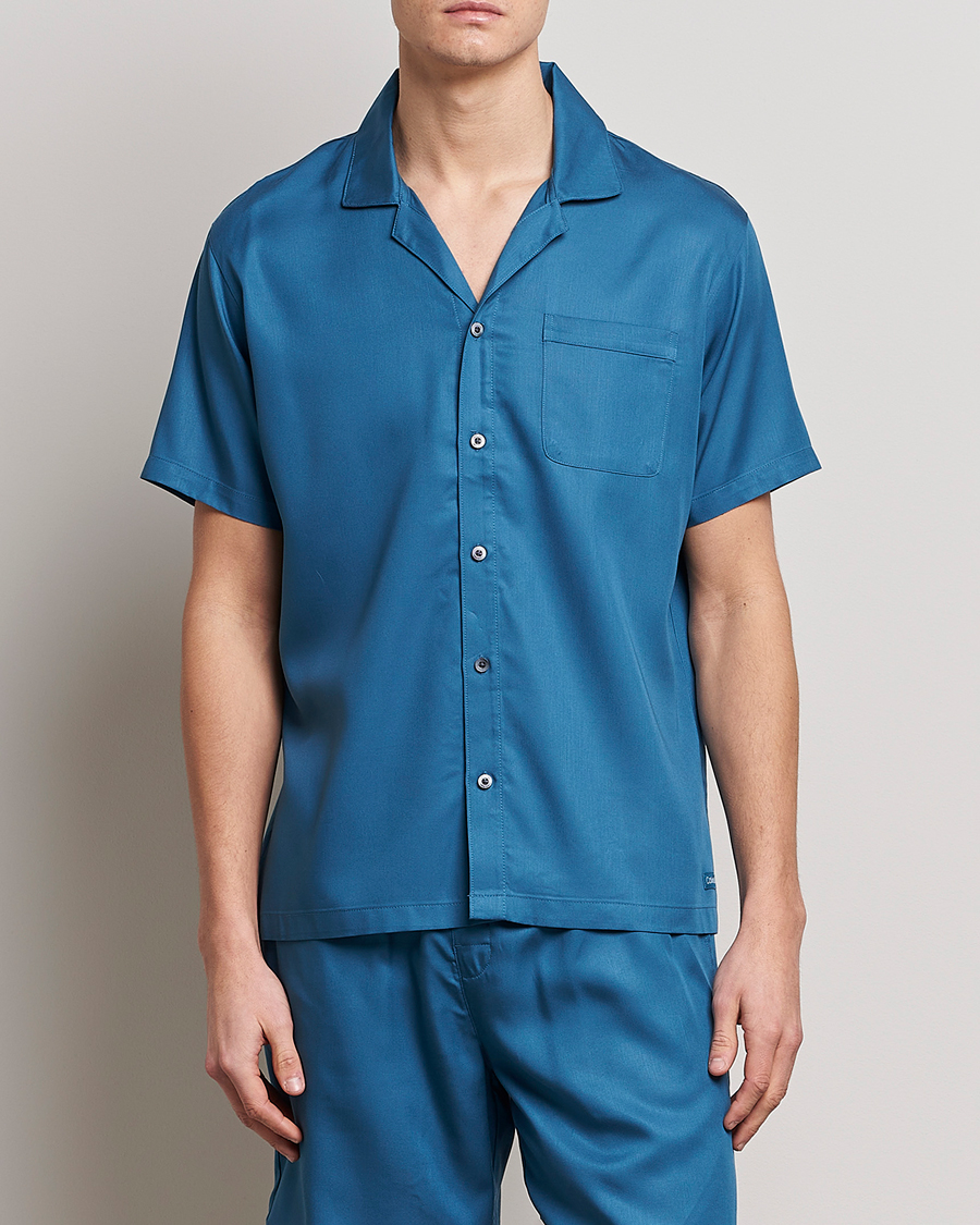 Herren | Calvin Klein | Calvin Klein | Lyocell Short Sleeve Loungewear Shirt Midnight