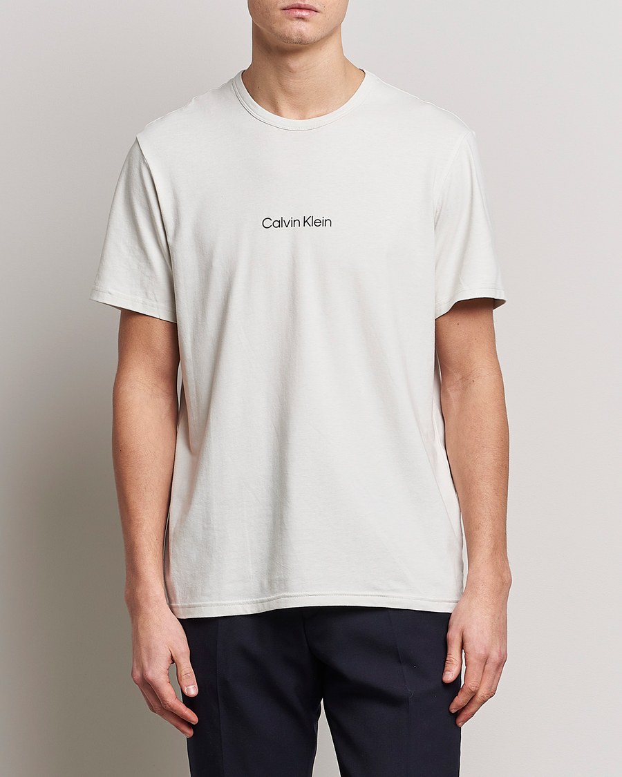 Herren | Calvin Klein | Calvin Klein | Logo Crew Neck Loungewear T-Shirt Silver Birch