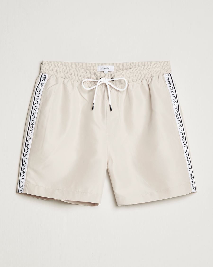 Herren | Badehosen | Calvin Klein | Side Logo Drawstring Swimshorts Stony Beige