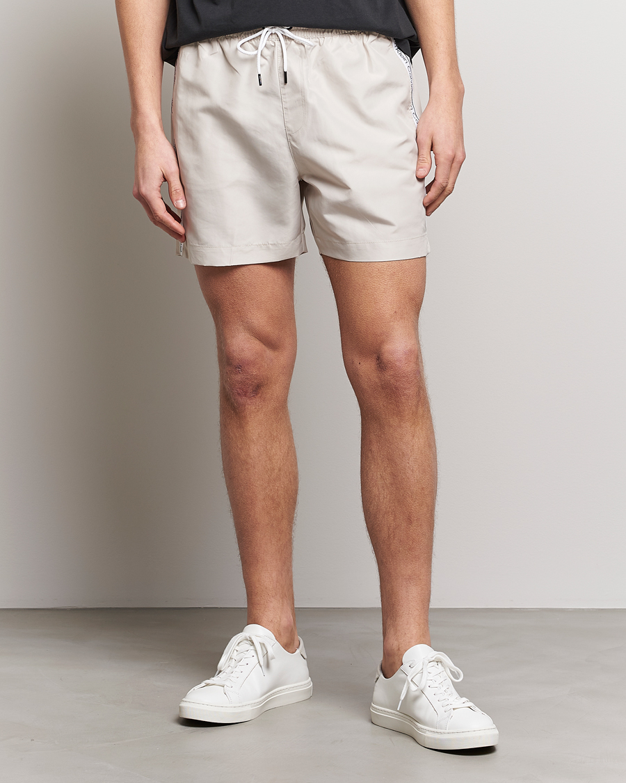 Herren | Badehosen | Calvin Klein | Side Logo Drawstring Swimshorts Stony Beige