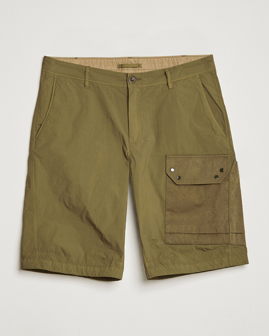Herren | Shorts | Ten c | Garment Dyed Nylon Cargo Shorts Olive