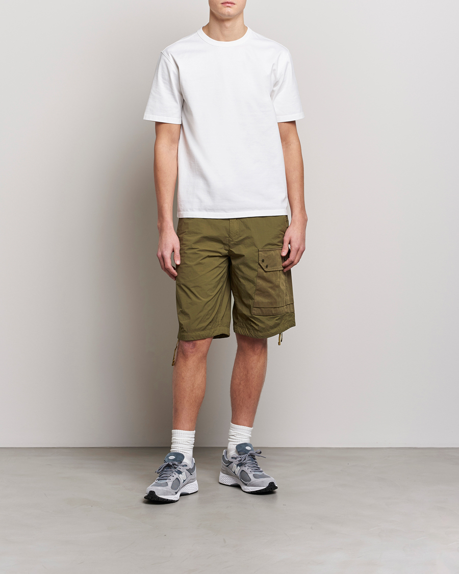 Herren | Shorts | Ten c | Garment Dyed Nylon Cargo Shorts Olive