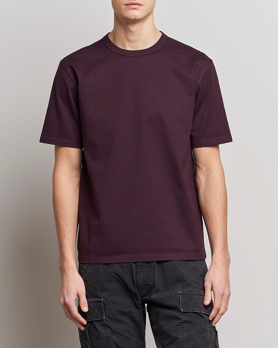 Herren | Ten c | Ten c | Garment Dyed Cotton Jersey T-Shirt Blackberry