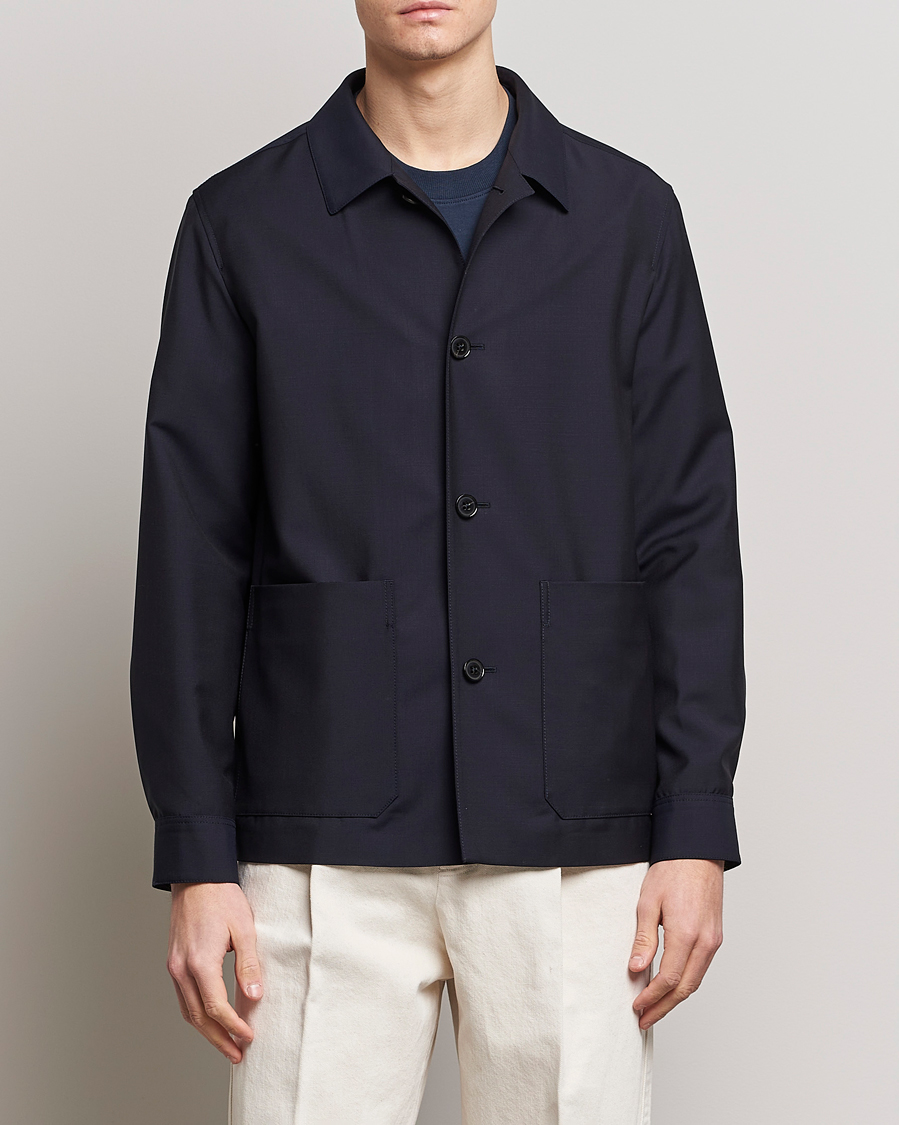Herren | Luxury Brands | Zegna | Wool/Mohair Chore Jacket Navy