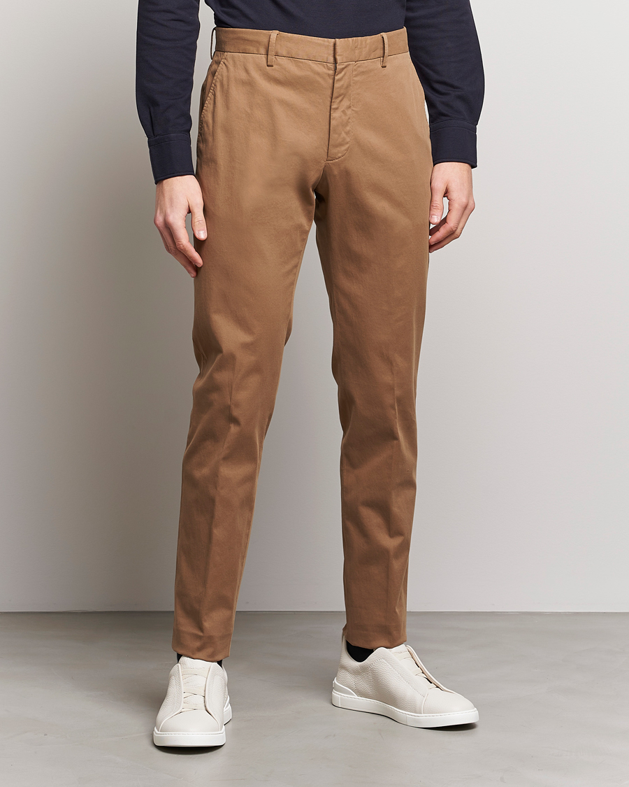 Herren |  | Zegna | Slim Fit Premium Cotton Chinos Khaki