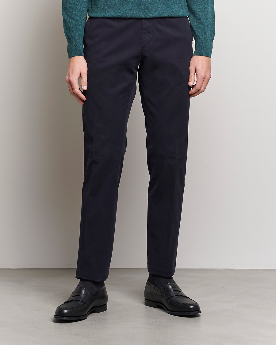 Herren | Zegna | Zegna | Slim Fit Premium Cotton Chinos Navy