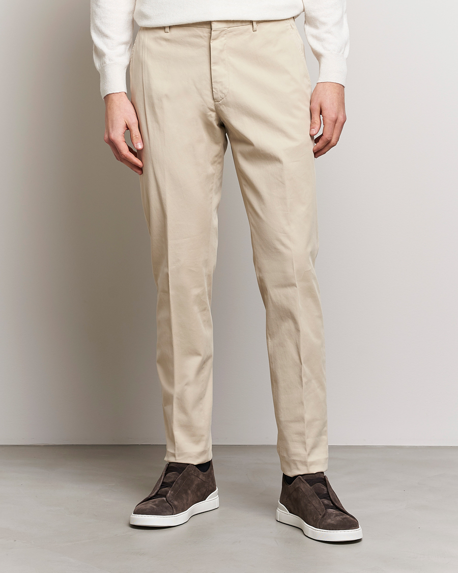 Herren | Zegna | Zegna | Slim Fit Premium Cotton Chinos Off White