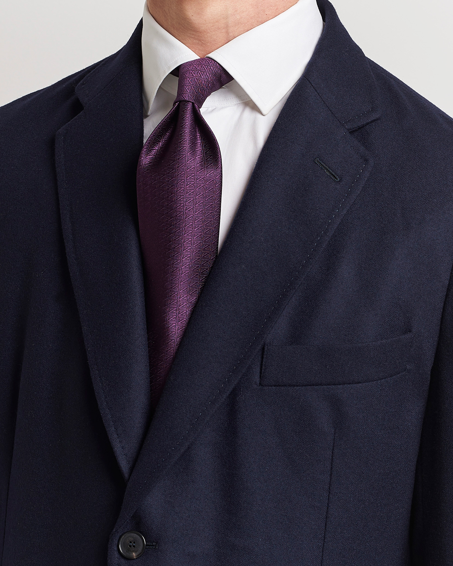 Herren | Zegna | Zegna | Monogram Silk Tie Dark Purple