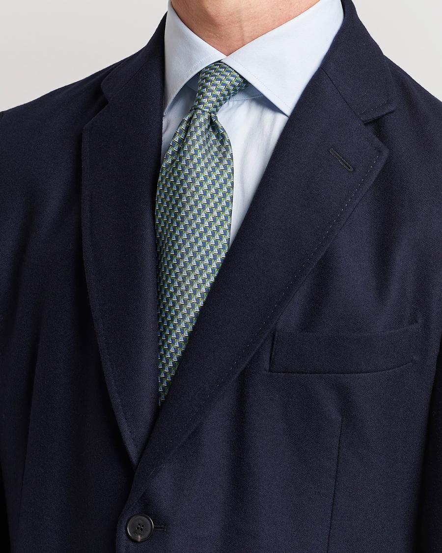 Herren |  | Zegna | Boat Printed Silk Tie Green